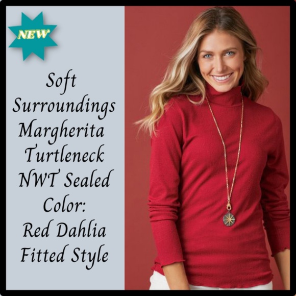 Soft Surroundings Tops - Margherita Turtleneck - Soft Surroundings - NWT - Red Dahlia Color- Large